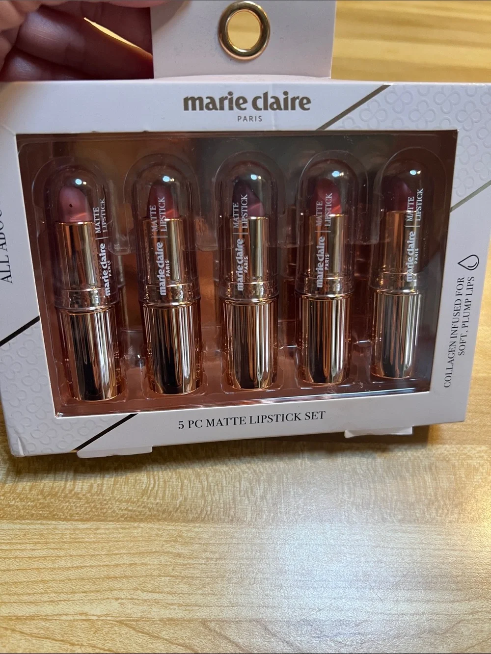 #2811**marie claire 5-Piece Matte Lipstick Set - Nude & Pink Shades